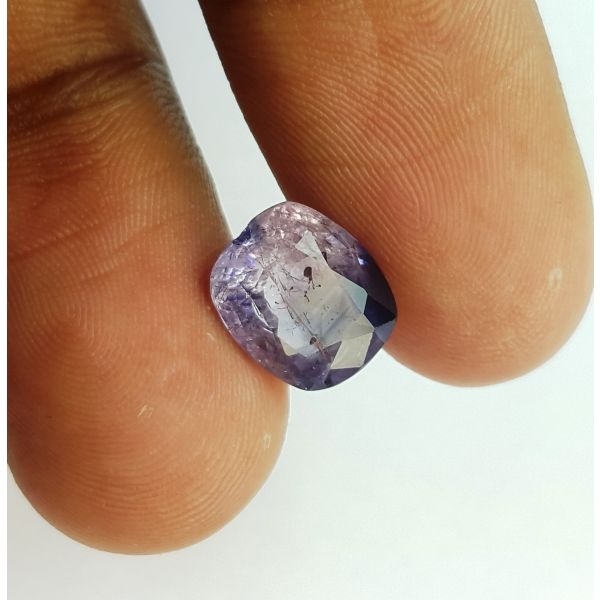 3.87 Carat Natural Blueish Purple 9.59 x 8.13 x 5.14  mm