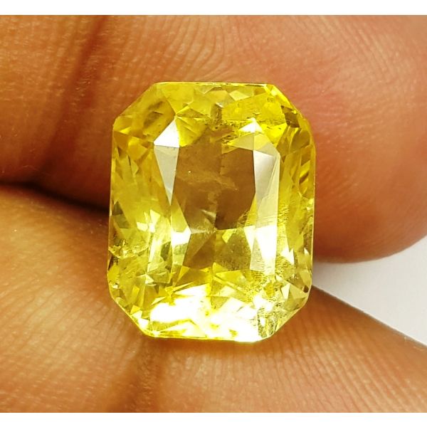 9.07 Carats Natural Yellow Sapphire 12.58x9.96x7.29 mm