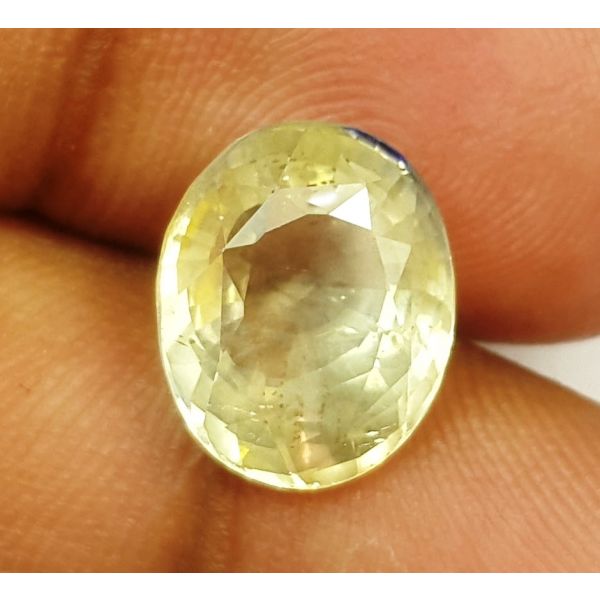 6.17 Carats Natural Blueish Yellow Sapphire 11.46x9.41x6.07 mm