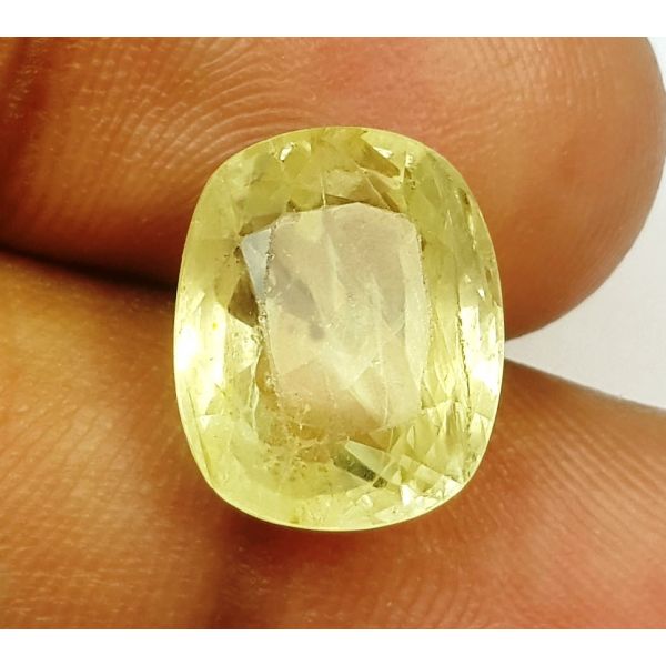 9.86 Carats Natural Lemon Yellow Sapphire 12.83x10.52x7.17 mm