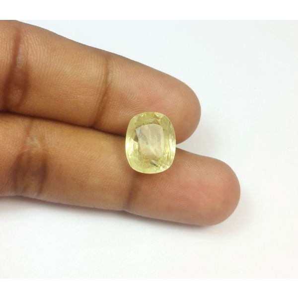 9.86 Carats Natural Lemon Yellow Sapphire 12.83x10.52x7.17 mm