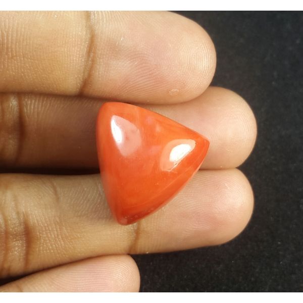 32.71 Carats Natural Italian Orangish Red Coral 19.03x17.48x10.50 mm