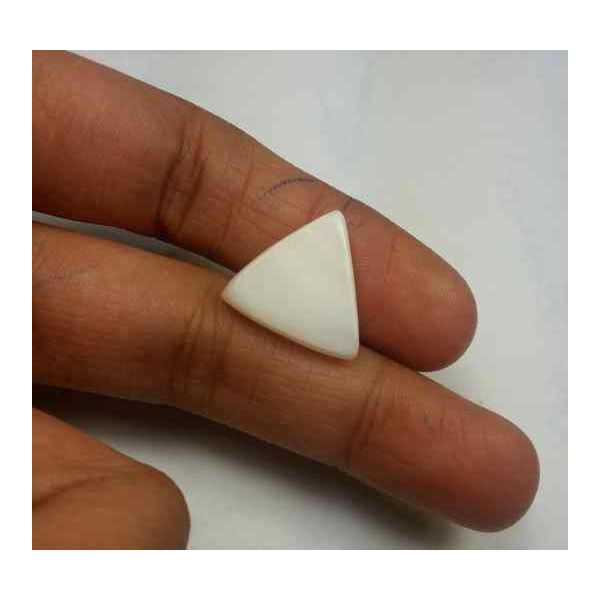 6.91 Carats Italian White Coral 15.33 x 14.96 x 4.10 mm