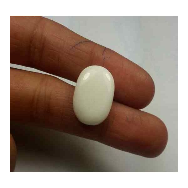 9.65 Carats Italian White Coral 18.04 x 14.21 x 4.60 mm