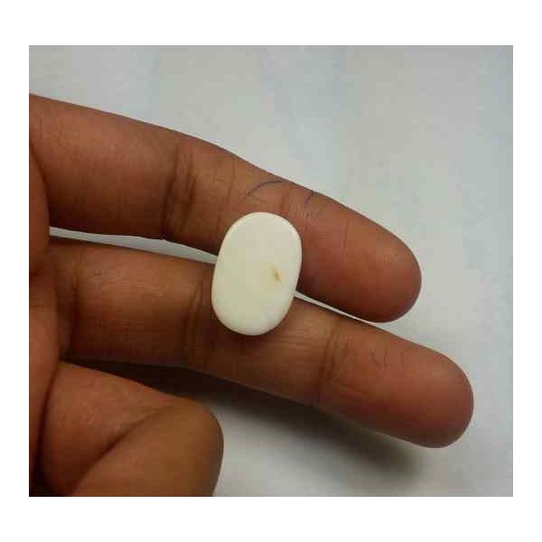 9.65 Carats Italian White Coral 18.04 x 14.21 x 4.60 mm