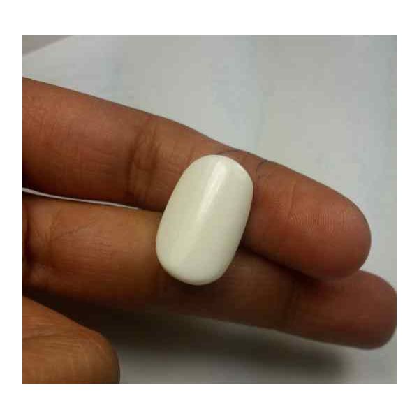 13.61 Carats Italian White Coral 16.70 x 9.87 x 8.49 mm