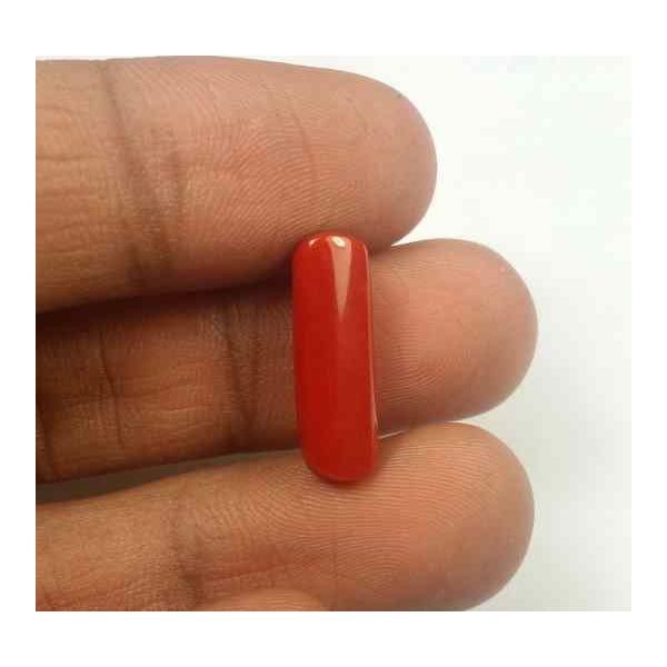 5.79 Carats Red Italian Coral 18.08 x 6.04 x 5.60 mm