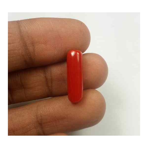 6.15 Carats Red Italian Coral 18.39 x 6.00 x 5.70 mm