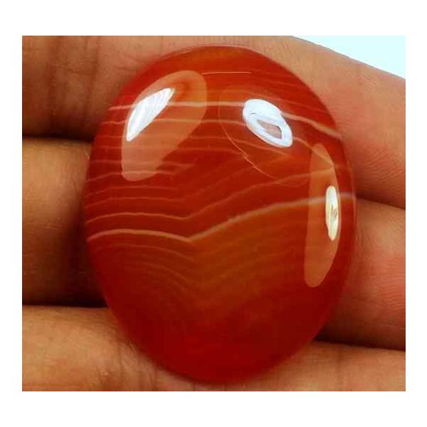 36.32 Carats Banded Agate 31.62 X 25.41 X 5.56 mm