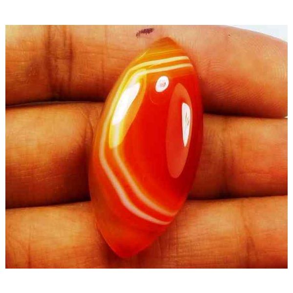 26.96 Carats Banded Agate 35.56 X 17.13 X 6.48 mm