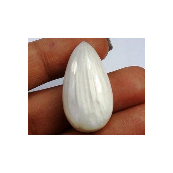 24.41Carats  Natural Scolecite Pear  Shape 28.66 X 15.80 X 8.23 mm
