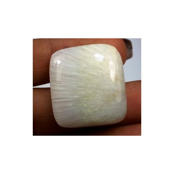 25.16 Carats  Natural Scolecite Rectangular Shape 24.13 X 22.28 X 5.75 mm