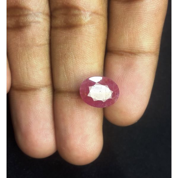 7.41 Carats Natural Pinkish Red Ruby 13.75 x 11.17 x 4.83 mm