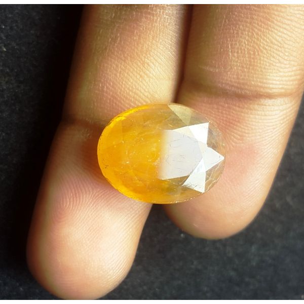 19.50 Carats Natural Yellowish Orange Sapphire 17.22 x 13.44 x 6.94 mm