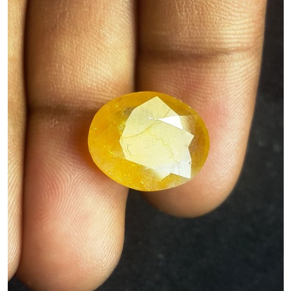 14.07 Carats Natural Yellowish Orange Sapphire 16.24 x 12.69 x 6.18 mm