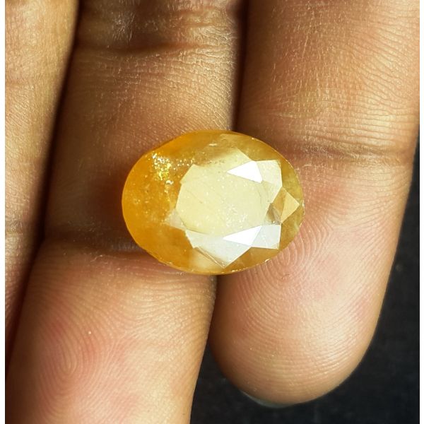 14.25 Carats Natural Yellowish Orange Sapphire 16.00 x 12.22 x 6.22 mm