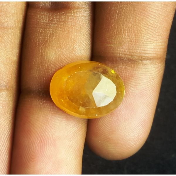 14.25 Carats Natural Yellowish Orange Sapphire 16.00 x 12.22 x 6.22 mm