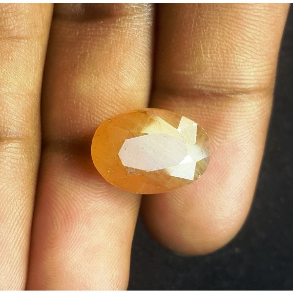 15.55 Carats Natural Yellowish Orange Sapphire 15.65 x 10.86 x 8.59 mm