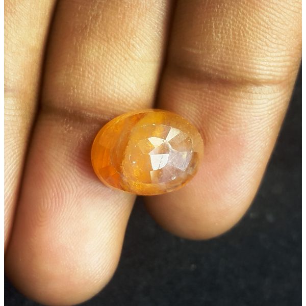 14.34 Carats Natural Yellowish Orange Sapphire 14.19 x 10.94 x 8.20 mm