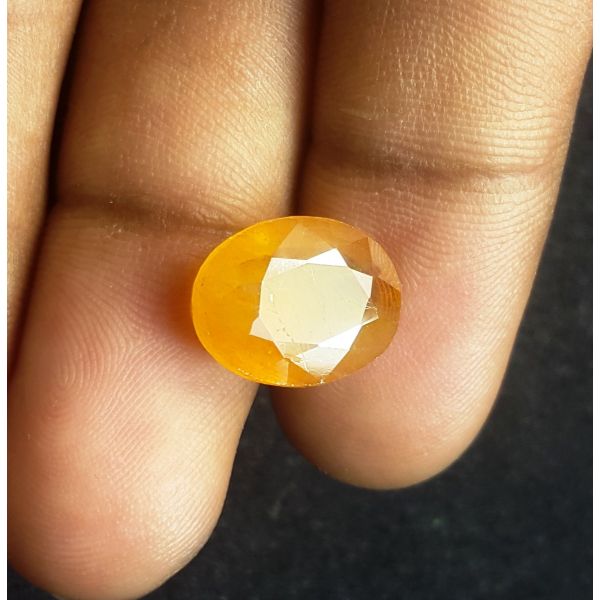 10.93 Natural  Carats Yellowish Orange Sapphire 13.62 x 10.52 x 7.32 mm