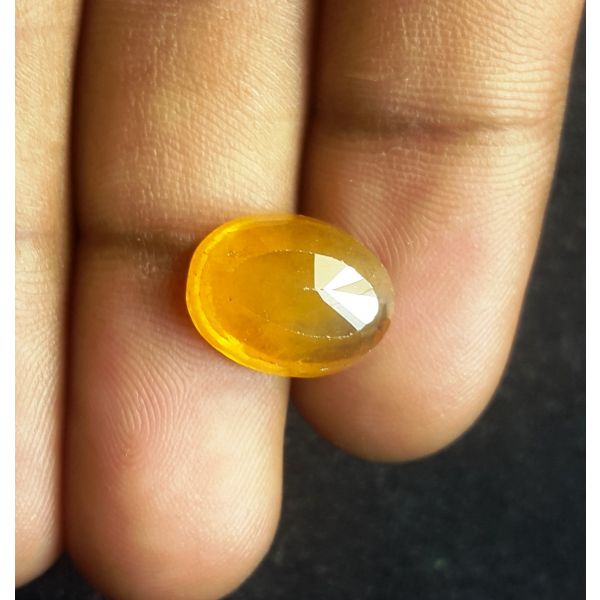 10.93 Natural  Carats Yellowish Orange Sapphire 13.62 x 10.52 x 7.32 mm