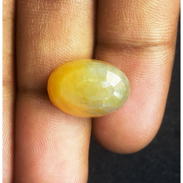 16.59 Natural Carats Yellowish Orange Sapphire 16.27 x 11.54 x 7.64 mm