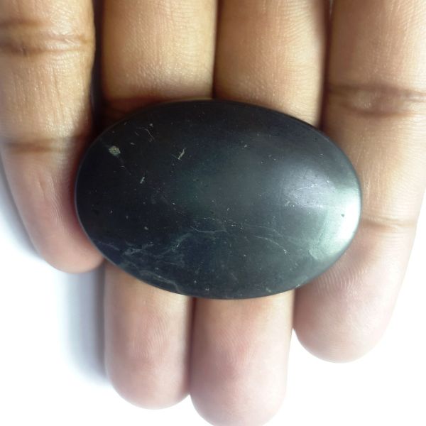 62.52 Carats Natural black Shungite  41.47 x 29.25 x 6.79 mm