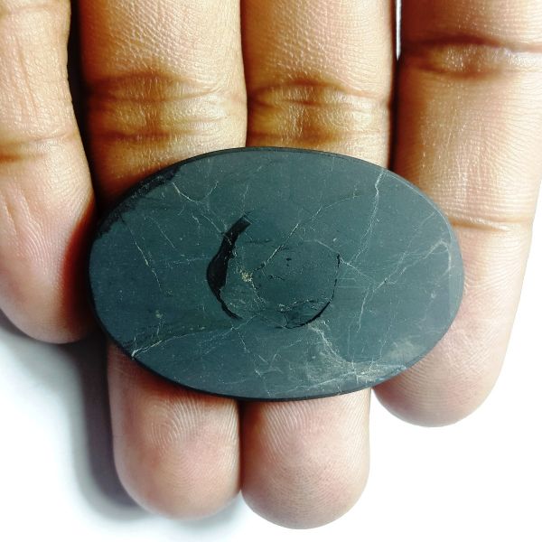 38.22 Carats Natural black Shungite  39.14 x 26.30 x 4.54 mm