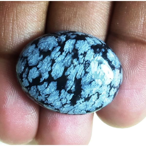 23.52 carat Natural Snowflake Obsidian 26.00 x 20.37 x 6.15 mm