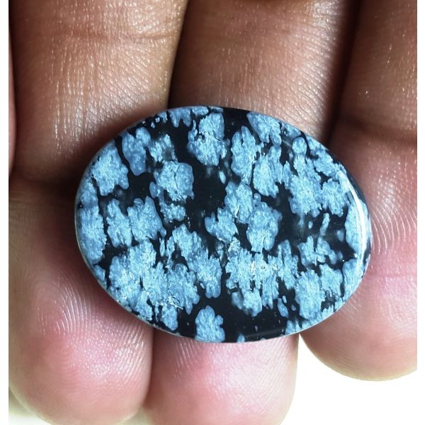 23.52 carat Natural Snowflake Obsidian 26.00 x 20.37 x 6.15 mm