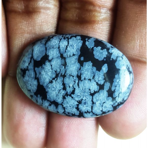 32.92 carat Natural Snowflake Obsidian 35.21 x 23.23 x 5.42 mm