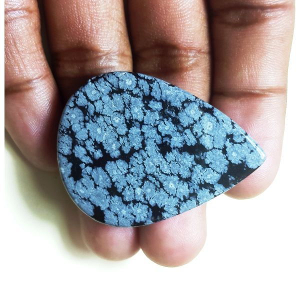 59.87 carat Natural Snowflake Obsidian 43.53 x 32.36 x 6.40 mm