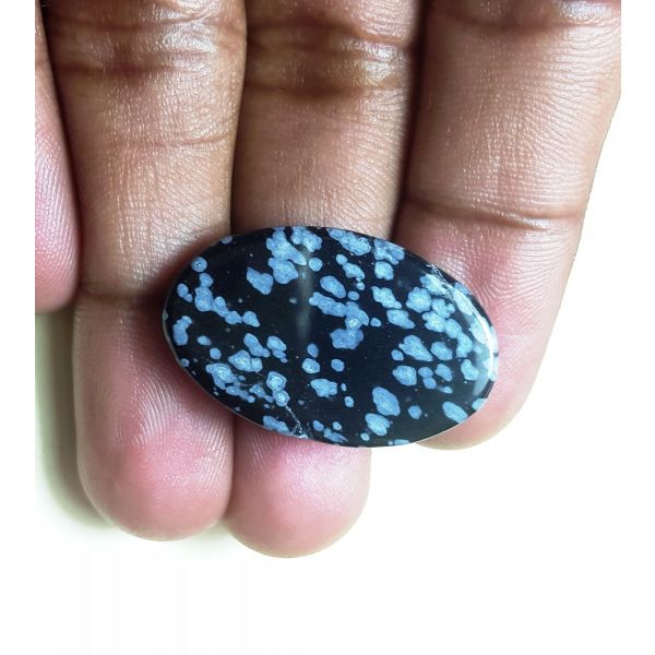 37.67 carat Natural Snowflake Obsidian 40.32 x 25.23 x 5.32 mm