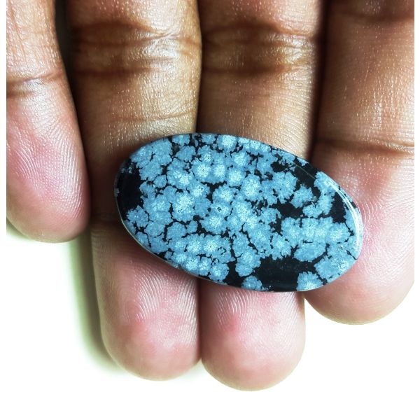 14.67 carat Natural Snowflake Obsidian 24.85 x 15.76 x 5.93 mm