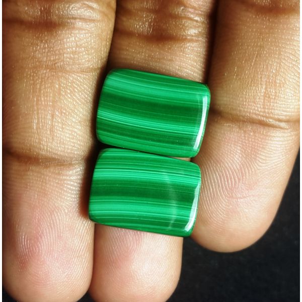 25.41 carat Natural Malachite 16.06 x 11.77 x 3.68 mm