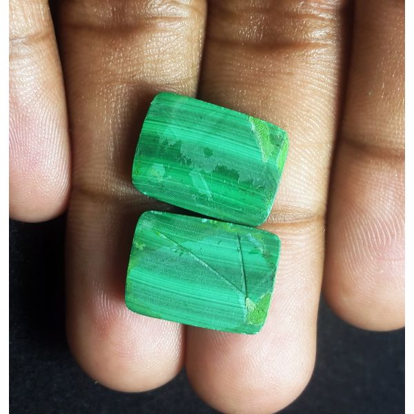 25.41 carat Natural Malachite 16.06 x 11.77 x 3.68 mm