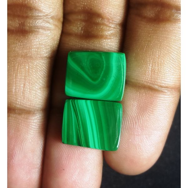 25.33 carat Natural Malachite 14.43 x 11.91 x 4.06 mm