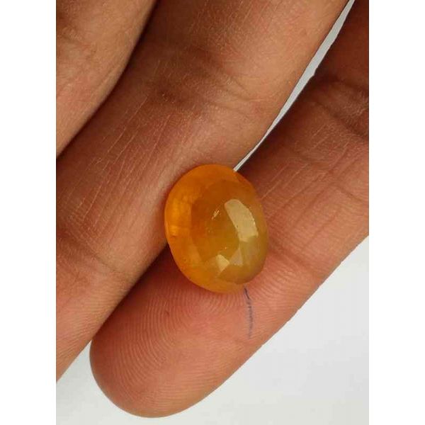 7.96 Carats Orangish Yellow Sapphire 15.42 x 13.05 x 3.35 mm