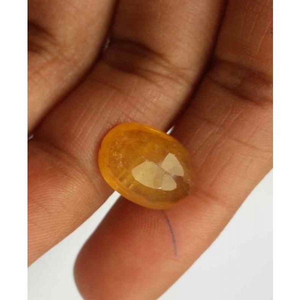 8.72 Carats Orangish Yellow Sapphire 11.94 x 9.90 x 7.37 mm