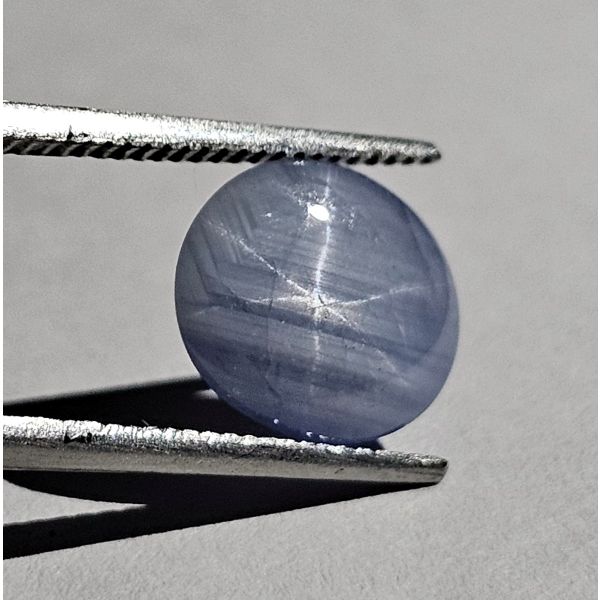 2.93  CARATS   Natural Baby Blue Gray Star Sapphire   9.68x8.64x3.32 mm