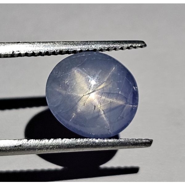 2.48  CARATS   Natural Dark Pastel Blue Star Sapphire    8.92x8.3x3.41 mm