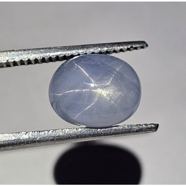 3.03 CARATS   Natural Dark Pastel Blue Star Sapphire   8.29x6.66x5.0 mm