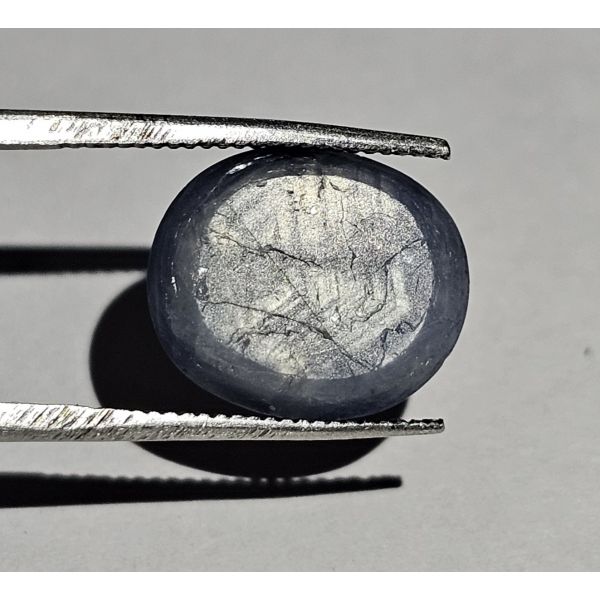 7.03 CARATS  Natural Gun Powder Bright Gray Star Sapphire 12.60x10.81x4.66 mm