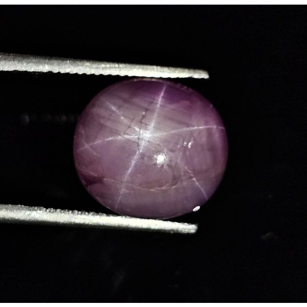 6.85  CARATS   Natural Dark Lavender Star Sapphire  11.96x10.99x4.65 mm