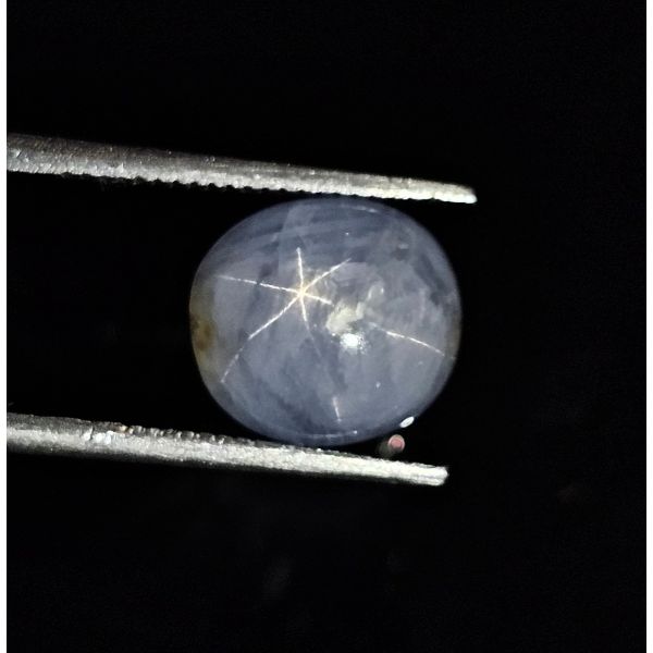 6.20 Carats Natural Glaucous Blue Star Sapphire 14.47 x 11.59 x 3.86 mm