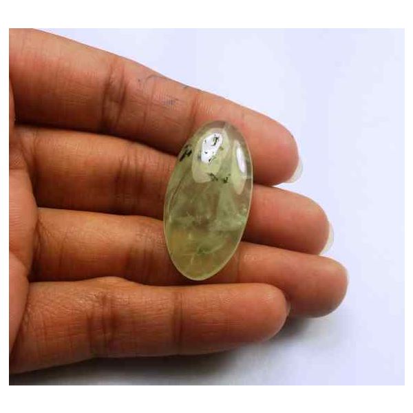 25.82 Carat Green Russian Federation Prehnite 32.32 x 16.75 x 5.48 mm