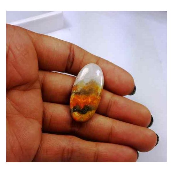 20.06 Carat Yellow-Orange India Bumble Bee 33.02 x 16.36 x 4.18 mm