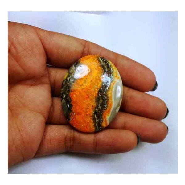 69.29 Carat Yellow-Orange India Bumble Bee 41.30 x 32.48 x 6.35 mm
