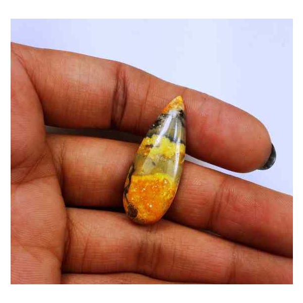 13.01 Carat Yellow-Orange India Bumble Bee 31.95 x 12.07 x 4.54 mm