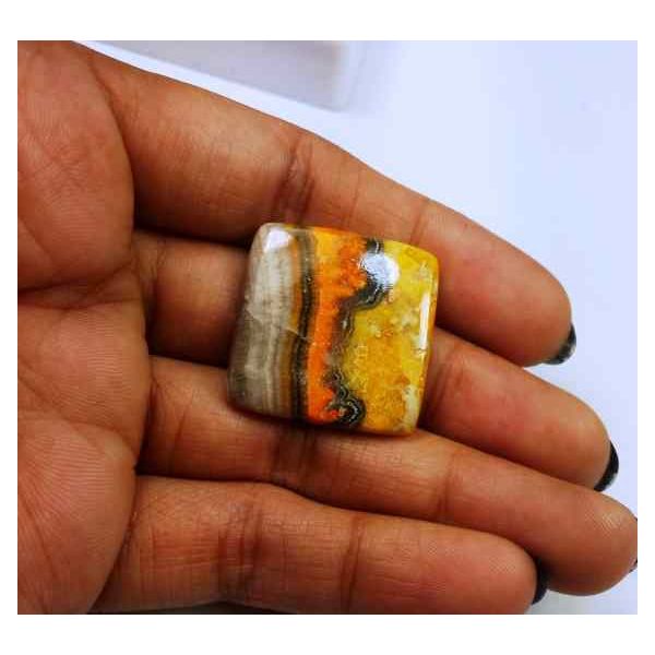 31.43 Carat Yellow-Orange India Bumble Bee 24.58 x 24.66 x 4.66 mm
